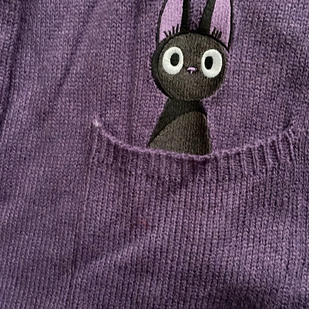 Kiki's Delivery Service Cardigan Sweater Woman Studio Ghibli Purple Knit 5X H2 - Picture 6 of 6